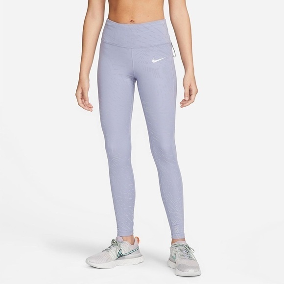 Nike Fast Dri fit running legging tights with reflective streaks in size L. G5 - Picture 1 of 16